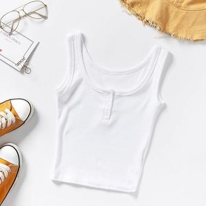 White crop tank top